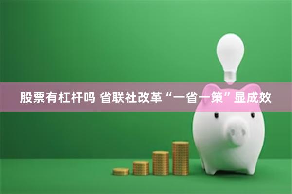 股票有杠杆吗 省联社改革“一省一策”显成效